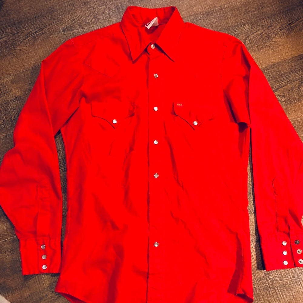 Vintage Ely Cattleman Western shirt -pearl button!